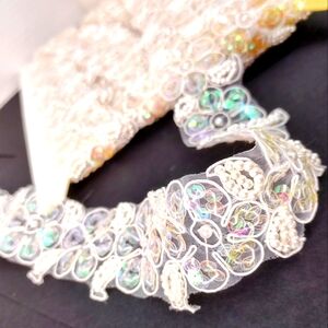 Vintage Sequin & Pearl Lace Trim
